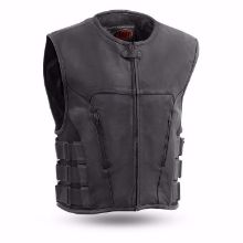 Picture of First Mfg. Men's Leather Vest - Commando Swat Style Leather Club Vest
