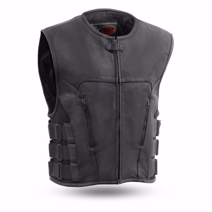 M&M Leather Goods | First Mfg. Men's Leather Vest - Commando Swat Style ...